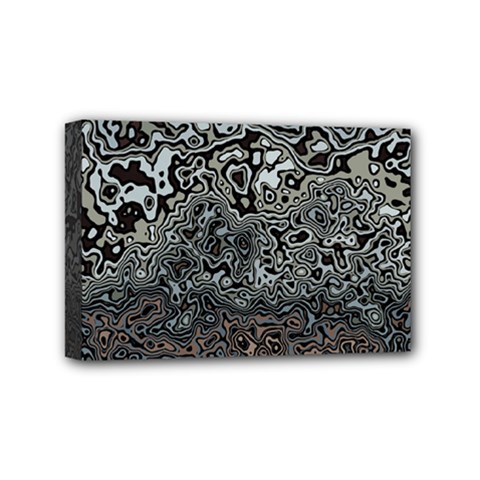 Urban Camouflage Black Grey Brown Mini Canvas 6  X 4  (stretched) by SpinnyChairDesigns
