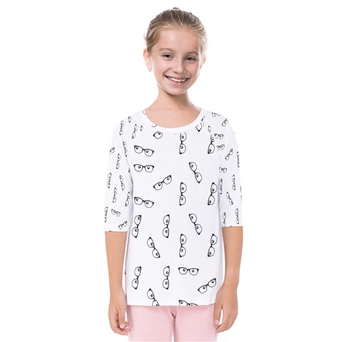 Geek Glasses With Eyes Kids  Quarter Sleeve Raglan Tee by SpinnyChairDesigns