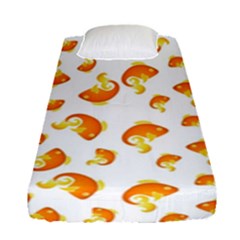 Orange Goldfish Pattern Fitted Sheet (single Size) by SpinnyChairDesigns