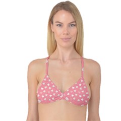 Cute Pink And White Hearts Reversible Tri Bikini Top by SpinnyChairDesigns