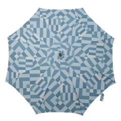 Truchet Tiles Blue White Hook Handle Umbrellas (small) by SpinnyChairDesigns