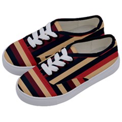 Seventies Stripes Kids  Classic Low Top Sneakers by tmsartbazaar