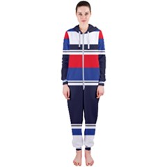 Casual Uniform Stripes Hooded Jumpsuit (ladies)  by tmsartbazaar