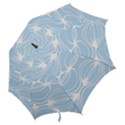 Blue and White Clam Shell Stripes Hook Handle Umbrellas (Medium) View2