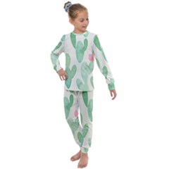 Photography-backdrops-for-baby-pictures-cactus-photo-studio-background-for-birthday-shower-xt-5654 Kids  Long Sleeve Set  by Sobalvarro