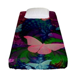 Butterfly Garden Art Fitted Sheet (single Size) by SpinnyChairDesigns