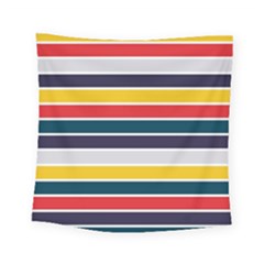 Horizontal Colored Stripes Square Tapestry (small) by tmsartbazaar