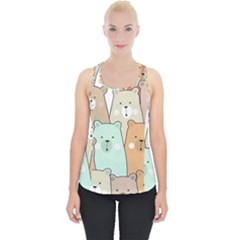 Colorful-baby-bear-cartoon-seamless-pattern Piece Up Tank Top by Sobalvarro