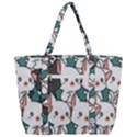 Seamless-cute-cat-pattern-vector Zip Up Canvas Bag View3
