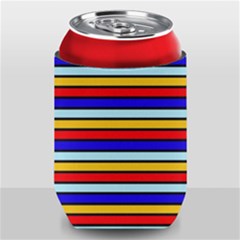 Red And Blue Contrast Yellow Stripes Can Holder by tmsartbazaar