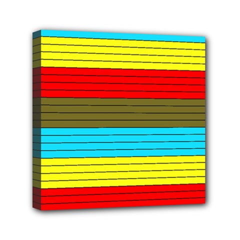 Multicolor With Black Lines Mini Canvas 6  X 6  (stretched) by tmsartbazaar