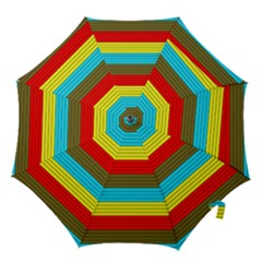 Multicolor With Black Lines Hook Handle Umbrellas (small) by tmsartbazaar