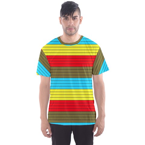 Multicolor With Black Lines Men s Sport Mesh Tee by tmsartbazaar