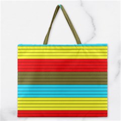 Multicolor With Black Lines Zipper Large Tote Bag by tmsartbazaar