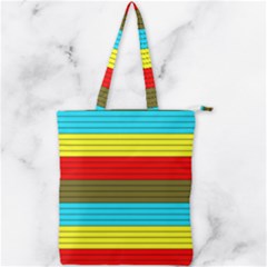 Multicolor With Black Lines Double Zip Up Tote Bag by tmsartbazaar