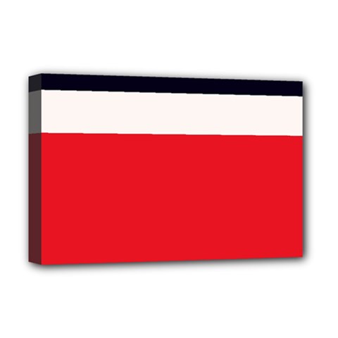Navy Blue With Red Deluxe Canvas 18  X 12  (stretched) by tmsartbazaar