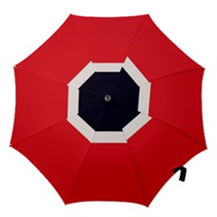 Navy Blue With Red Hook Handle Umbrellas (small) by tmsartbazaar