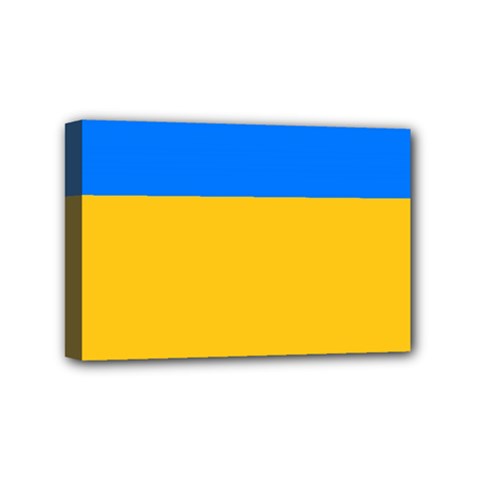 Bright Yellow With Blue Mini Canvas 6  X 4  (stretched) by tmsartbazaar