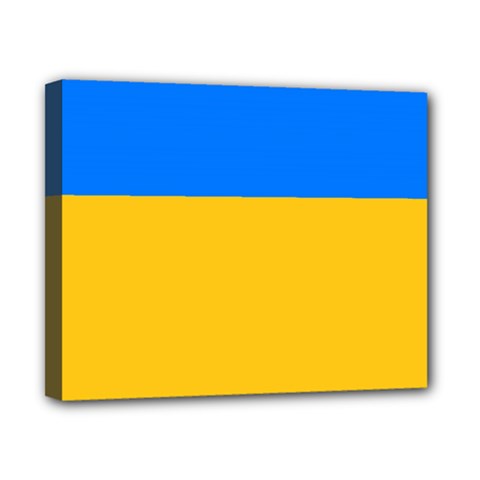 Bright Yellow With Blue Canvas 10  X 8  (stretched) by tmsartbazaar