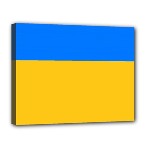 Bright Yellow With Blue Canvas 14  X 11  (stretched) by tmsartbazaar