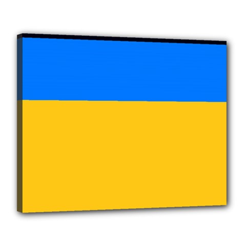 Bright Yellow With Blue Canvas 20  X 16  (stretched) by tmsartbazaar