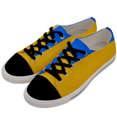 Bright Yellow With Blue Men s Low Top Canvas Sneakers by tmsartbazaar