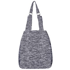 Black White Grey Texture Center Zip Backpack by SpinnyChairDesigns