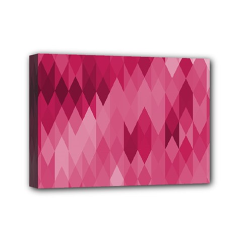 Blush Pink Geometric Pattern Mini Canvas 7  X 5  (stretched) by SpinnyChairDesigns