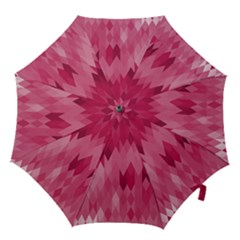 Blush Pink Geometric Pattern Hook Handle Umbrellas (small) by SpinnyChairDesigns