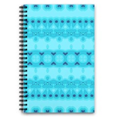 Boho Aqua Blue 5 5  X 8 5  Notebook by SpinnyChairDesigns