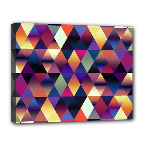 Colorful Geometric  Canvas 14  X 11  (stretched) by SpinnyChairDesigns