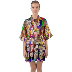 432sisters Half Sleeve Satin Kimono  by Kritter