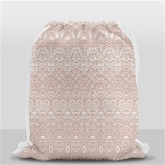 Boho Tan Lace Drawstring Bag (small) by SpinnyChairDesigns