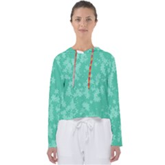 Biscay Green Floral Print Women s Slouchy Sweat by SpinnyChairDesigns