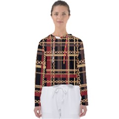 Red Black Checks Women s Slouchy Sweat by designsbymallika