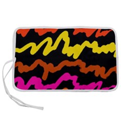 Multicolored Scribble Abstract Pattern Pen Storage Case (l) by dflcprintsclothing