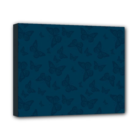 Indigo Dye Blue Butterfly Pattern Canvas 10  X 8  (stretched) by SpinnyChairDesigns