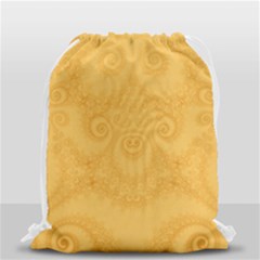Golden Honey Swirls Drawstring Bag (small) by SpinnyChairDesigns