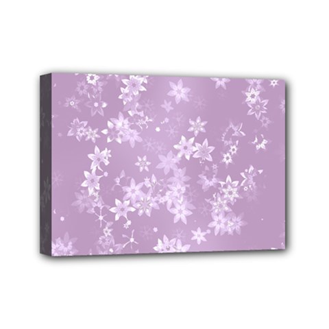 Lavender And White Flowers Mini Canvas 7  X 5  (stretched) by SpinnyChairDesigns