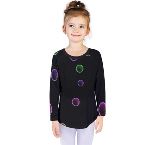Bubble In Dark 2 Kids  Long Sleeve Tee by Sabelacarlos