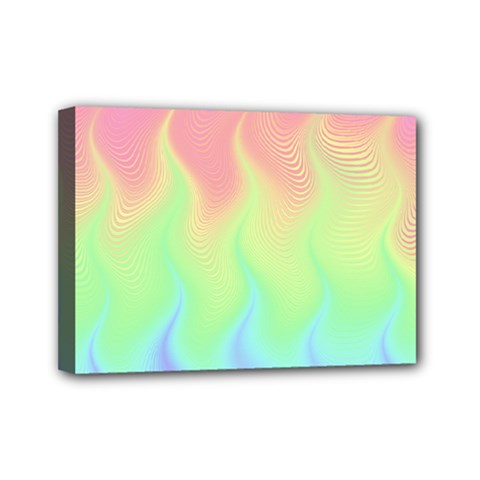 Pastel Rainbow Flame Ombre Mini Canvas 7  X 5  (stretched) by SpinnyChairDesigns