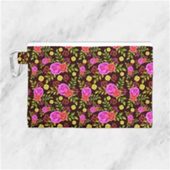 Background Rose Wallpaper Canvas Cosmetic Bag (large) by HermanTelo