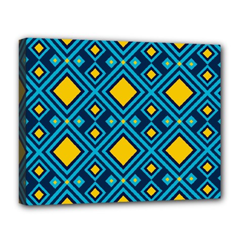 Geometric Abstract Diamond Canvas 14  X 11  (stretched) by tmsartbazaar
