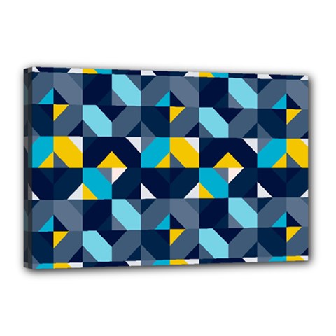Geometric Hypnotic Shapes Canvas 18  X 12  (stretched) by tmsartbazaar