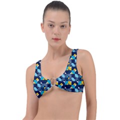 Geometric Hypnotic Shapes Ring Detail Bikini Top by tmsartbazaar