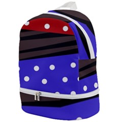 Mixed-lines-dots Black-bg Zip Bottom Backpack by Casemiro