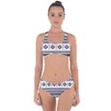 Black And White Aztec Criss Cross Bikini Set View1