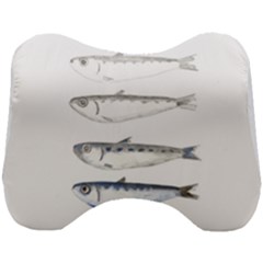 Pencil Fish Sardine Drawing Head Support Cushion by HermanTelo
