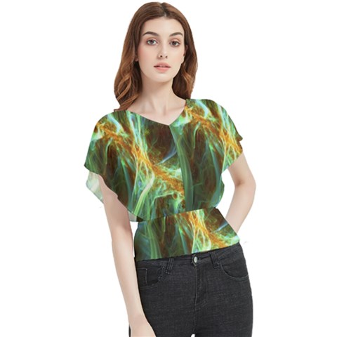 Abstract Illusion Butterfly Chiffon Blouse by Sparkle