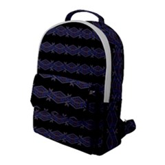 Dark Ornate Nouveau Striped Print Flap Pocket Backpack (large) by dflcprintsclothing